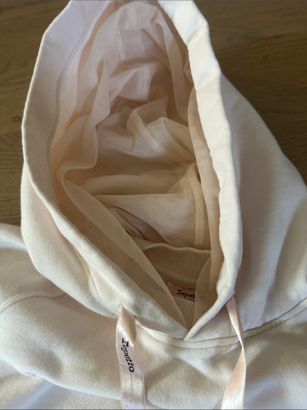 Repetto light pink Hoodie Sweatshirt with Pink Lining - Picture 4 of 6